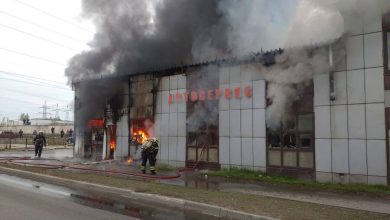 Фото - В Новой Москве сгорел автосервис и стоявший рядом бензовоз